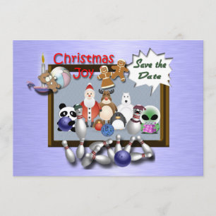 Bowling-kerstfeest Kaart