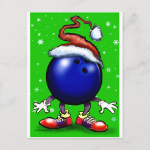 Bowling Kerstmis Feestdagenkaart