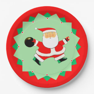 Bowling Kerstvakantie Feest Papieren Bordje