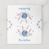 Bowling Kids Verjaardag Feest Eten Tent Place Card (Buitenkant ongevouwen)