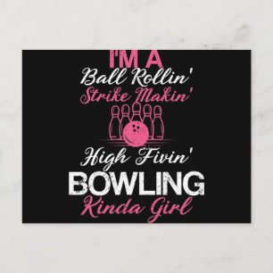 Bowling Kinda Girl Funny Girl Daughter Bowler Briefkaart