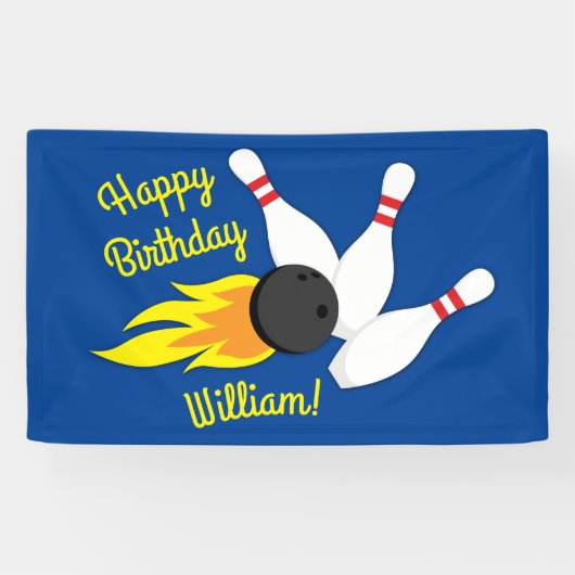 Bowling kinderen Birthday Cute Sports Spandoek (Horizontaal)