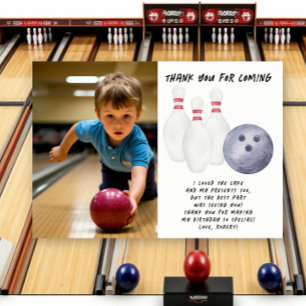 Bowling Kinderverjaardagsfeestje Bedankkaart