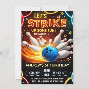 Bowling Kinderverjaardagsfeestje Kaart