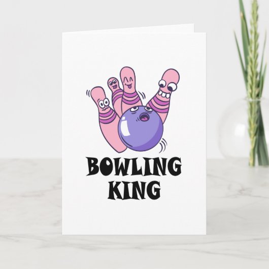 Bowling King Childrens Birthday Party Kaart (Voorkant)