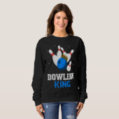 Bowling King Crown Bowler Bowling Team Strike Bowl Trui (Voorkant volledig)