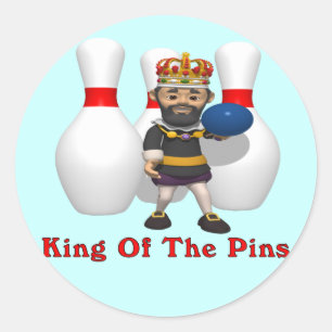 Bowling King Ronde Sticker