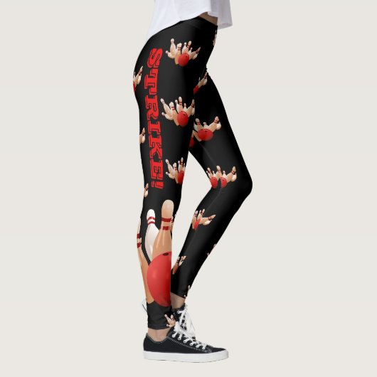 Bowling Kingpin Leggings Aangepaste Yoga Pants (Rechts)