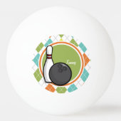 Bowling; Kleurrijk Argyle Patroon Pingpongballen (Achterkant)