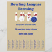 Bowling Leagues Flyer scheur van strips (Voorkant)