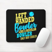 Bowling left Handed Bowler Funny Team Muismat (Met muis)