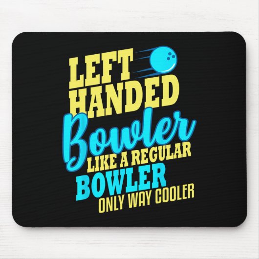 Bowling left Handed Bowler Funny Team Muismat (Voorkant)