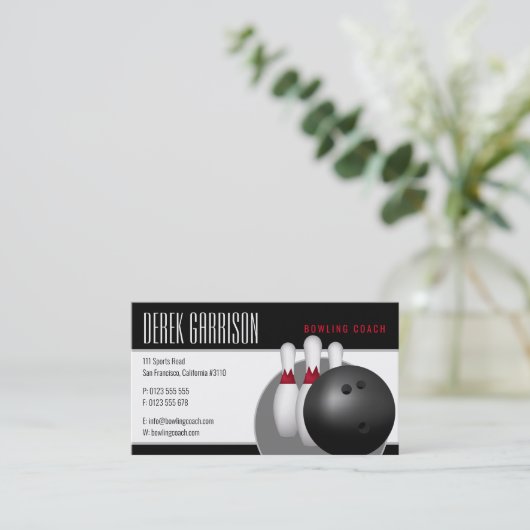 Bowling Lessen voor beginners | Beroepsbeoefenaars Visitekaartje (Staand voorkant)