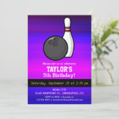 Bowling; Levendig Violet Blauw en Magenta Kaart (Staand voorkant)