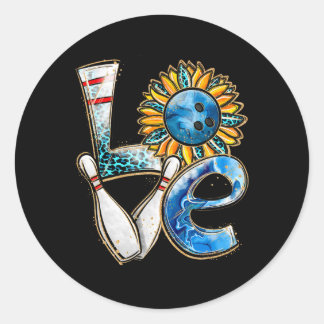 Bowling Liefde Zonnebloem Bowling Pin Matching Man Ronde Sticker