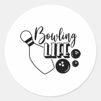 Bowling Life Shirt Print Ronde Sticker