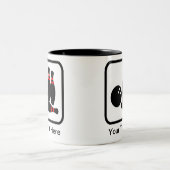 Bowling-Logo Tweekleurige Koffiemok (Center)