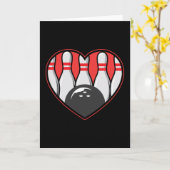 Bowling Love Word Theme Bowler Kaart (Gele Bloem)