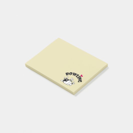 Bowling Lover - Bowling Pins en Bowling Ball Post-it® Notes (Schuin)