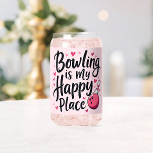 Bowling Lover Schattige Retro Esthetisch Sportontw Blikvorm Glas