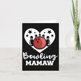 Bowling Mamaw Heart Funny Bowler Mamaw Kaart