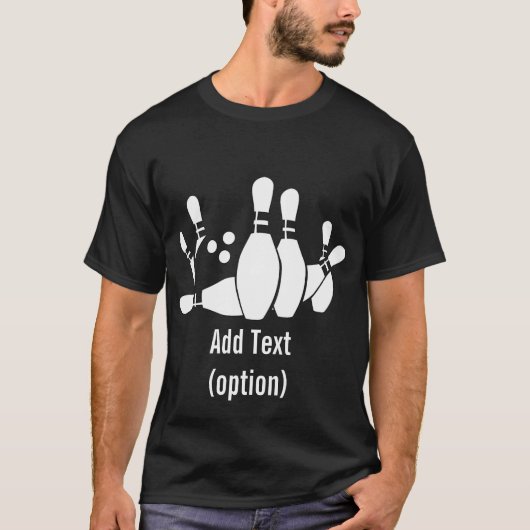 Bowling Mannen Basic Dark T-Shirt (Voorkant)