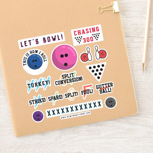 Bowling Met Sticker bekleed blad (Notitieboek)