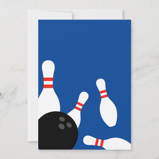 Bowling moderne Invitation fête d'anniversaire mod (Dos)
