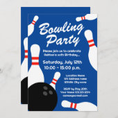 Bowling moderne Invitation fête d'anniversaire mod (Devant / Derrière)