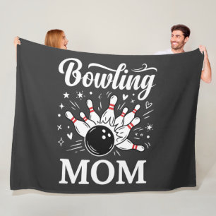 Bowling Moeder Hart Spelden Grappige Competitie Mo Fleece Deken