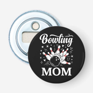 Bowling Moeder Hart Spelden Grappige League Moeder Button Flesopener