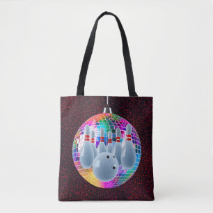 Bowling Neon Disco Ball Glitter Verjaardagsfeestje Draagtas