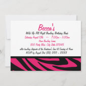 Bowling Neon en Zebra Kaart (Achterkant)