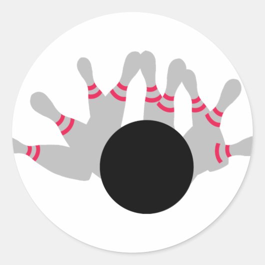 Bowling - Ninepins Ronde Sticker (Voorkant)