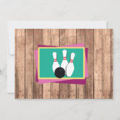 Bowling Nodig Photo Bowl Chalk Bowls Uitnodiging (Achterkant)