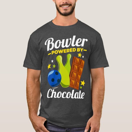 Bowling Novelty Gifts Bowler Aangedreven door Mann T-shirt (Voorkant)
