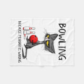 Bowling omdat moord een verkeerde grappige kat is fleece deken (Voorkant (Horizontaal))