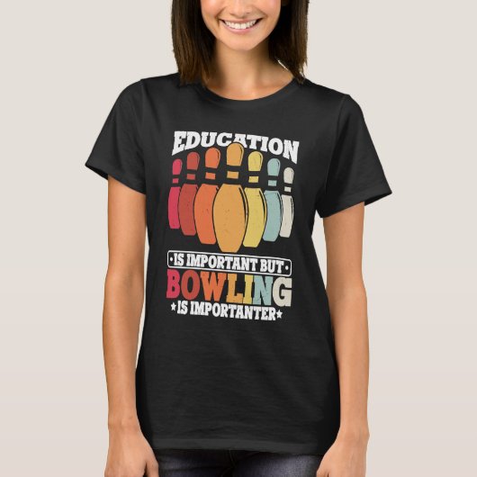 Bowling Onderwijs Bowler Strike Bowling Team Bowli T-shirt (Voorkant)