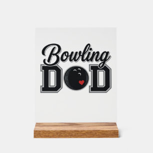 Bowling Papa Vintage Gravure Shirt Ontwerp_1 Acryl Bord
