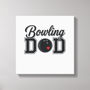 Bowling Papa Vintage Gravure Shirt Ontwerp_1 Canvas Afdruk