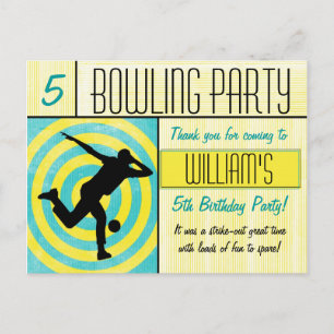 Bowling Party Bedankt Briefkaart