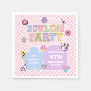 Bowling Party Preppy Varsity Patch Verjaardagsfees Servet