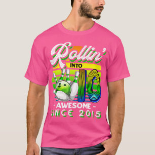 Bowling Party Rollin' 10 Geweldige 2015 10e verjaa T-shirt