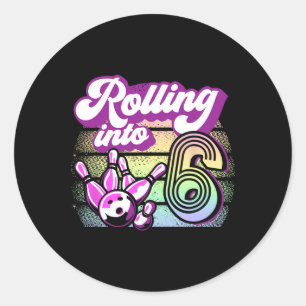 Bowling Party Rolling In 6 Bowling Verjaardag Ronde Sticker