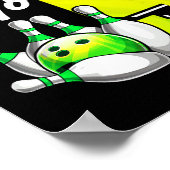 Bowling Party Rolling In 9 Verjaardag Meisjes Bo Poster (Hoek)