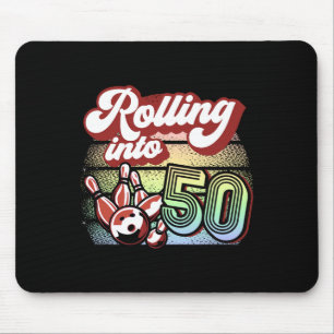 Bowling Party rolt naar 50 Bowling verjaardag Muismat