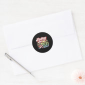 Bowling Party rolt naar 50 Bowling verjaardag Ronde Sticker (Envelop)