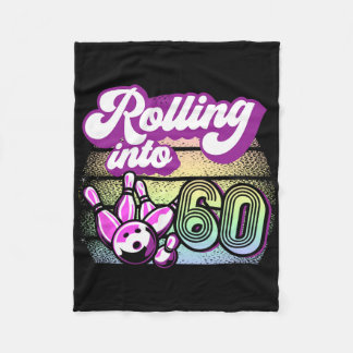 Bowling Party rolt naar 60 Bowling verjaardag Fleece Deken