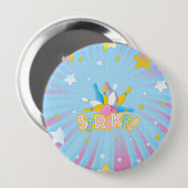 Bowling Party  Ronde Button 4,0 Cm (Voorkant /achterkant)