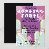 Bowling Party Uitnodiging Gelukkige Verjaardag Uit (Voorkant / Achterkant)